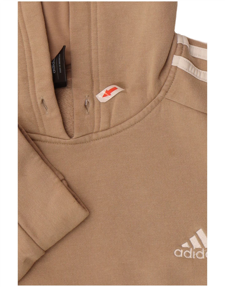 Adidas Mens Hoodie Jumper Medium Beige Cotton