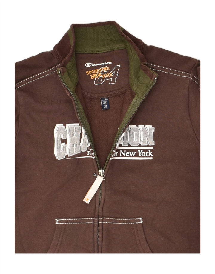 CHAMPION Boys Graphic Tracksuit Top Jacket 5-6 Years XS Brown Cotton | Vintage Champion | Thrift | Second-Hand Champion | Used Clothing | Messina Hembry 