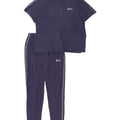 ASICS Womens Graphic Short Sleeve Full Tracksuit UK 14 Medium  Navy Blue