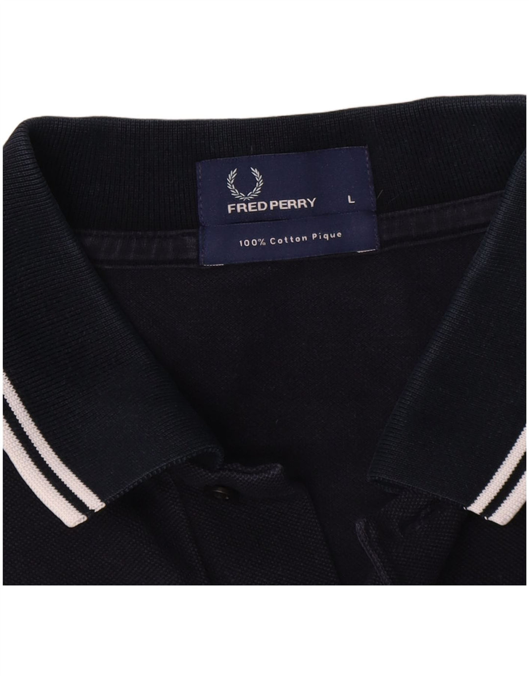 Fred Perry Mens Polo Shirt Large Navy Blue Cotton