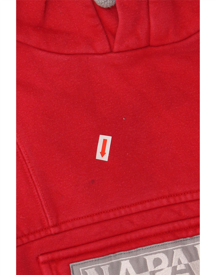 NAPAPIJRI Mens Graphic Hoodie Jumper Medium Red Cotton