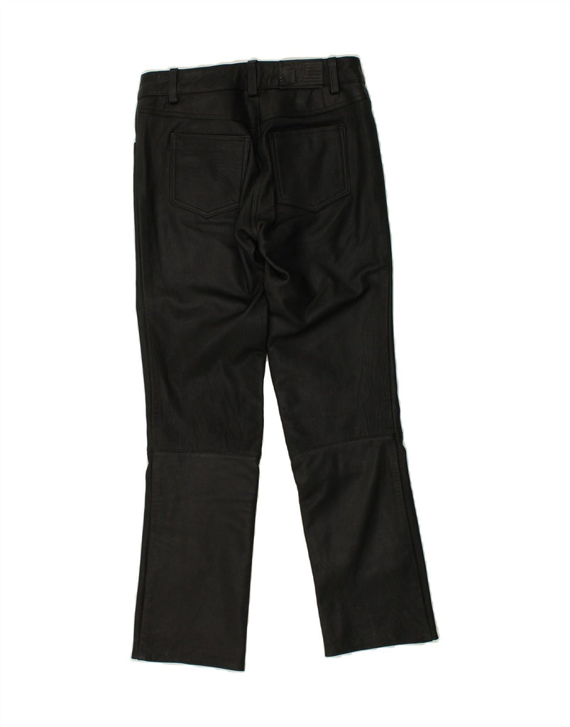 HIGHWAY 1 Womens Straight Casual Trousers UK 8Small W30 L29  Black Leather | Vintage Highway 1 | Thrift | Second-Hand Highway 1 | Used Clothing | Messina Hembry 