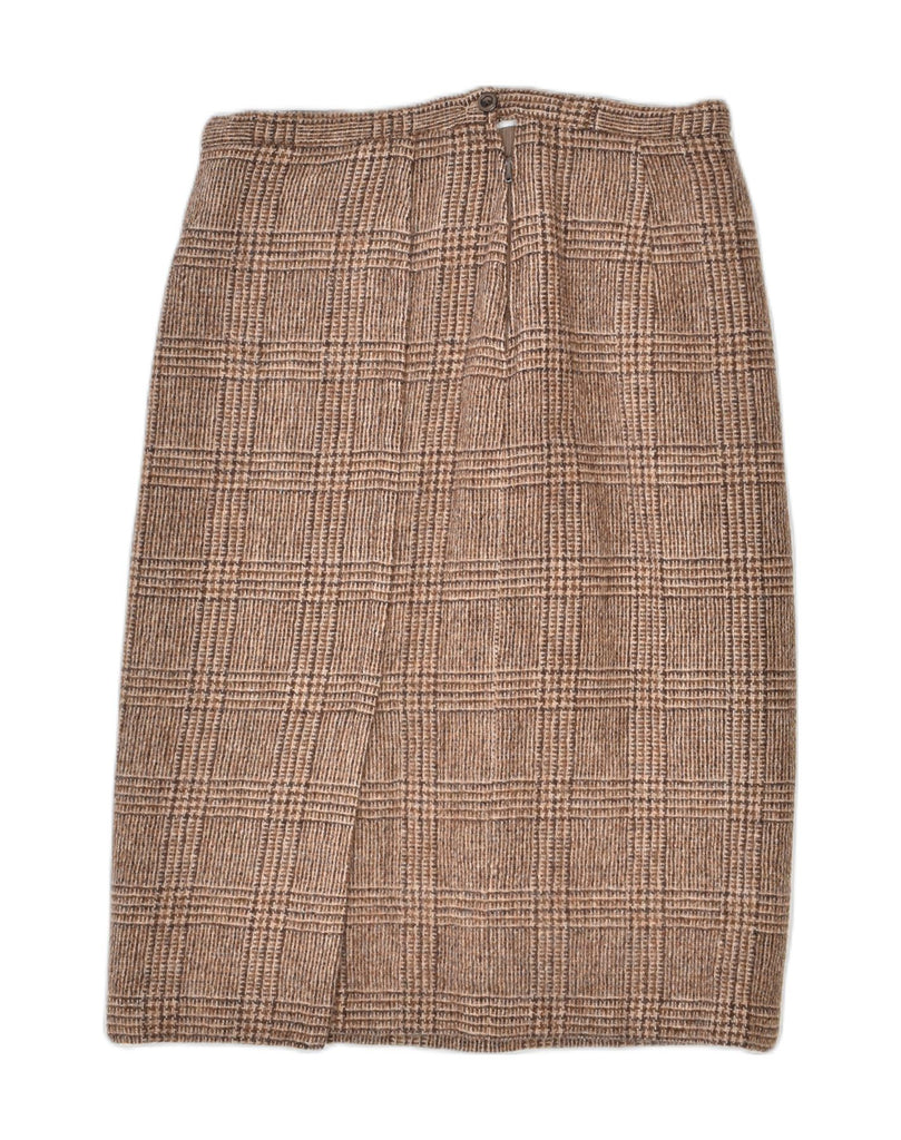 VINTAGE Womens Straight Skirt Medium W30 Brown Plaid | Vintage | Thrift | Second-Hand | Used Clothing | Messina Hembry 