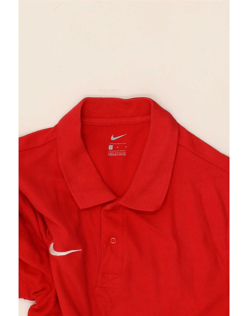 NIKE Mens Polo Shirt Large Red Cotton Vintage Nike and Second-Hand Nike from Messina Hembry 