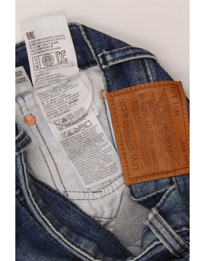 Levi's Mens 511 Slim Jeans W31 L34 Blue Cotton
