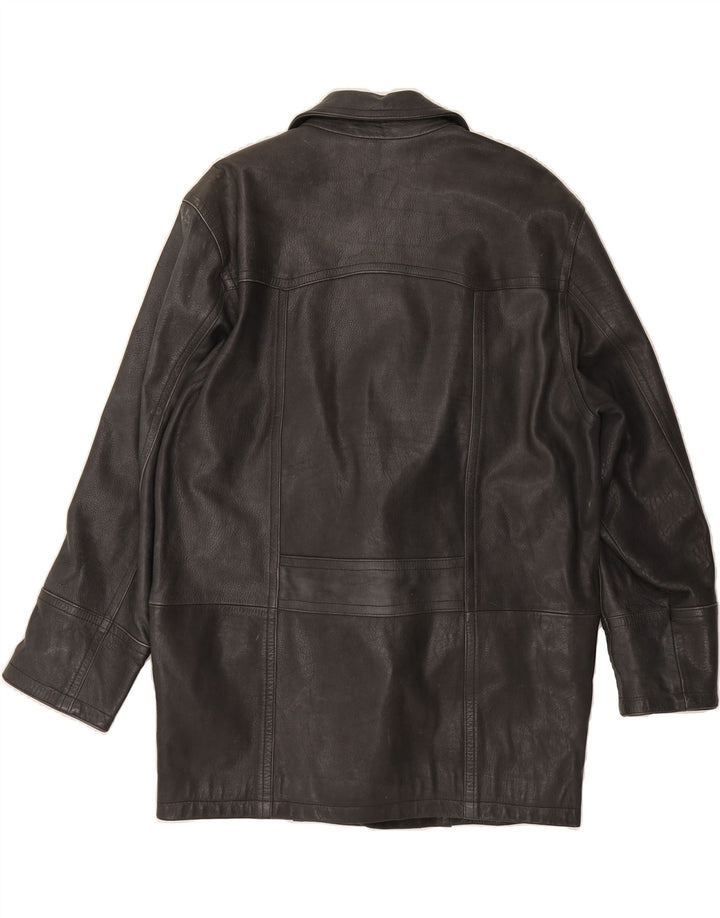 VINTAGE Mens Double Breasted Coat IT 48/50 Medium Black Vintage Vintage and Second-Hand Vintage from Messina Hembry 