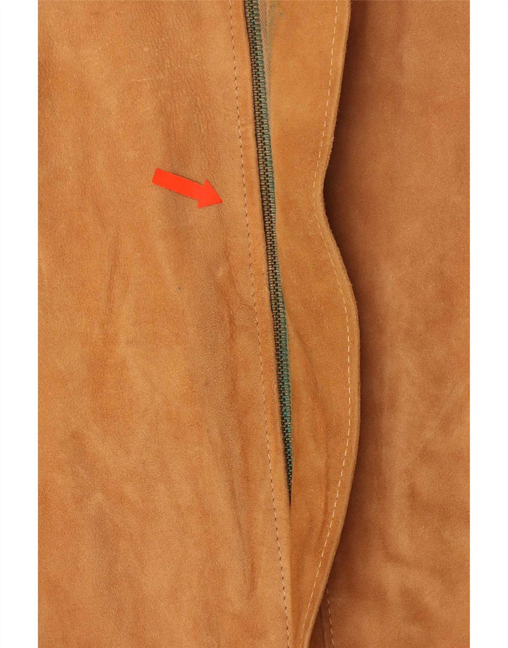 Vintage Mens Suede Jacket IT 46 Small Beige
