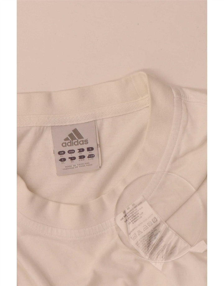 Adidas Mens T-Shirt Top XL White Cotton