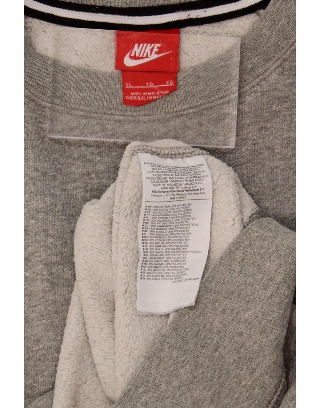 NIKE Mens Sweatshirt Jumper XL Grey Cotton Vintage Nike and Second-Hand Nike from Messina Hembry 