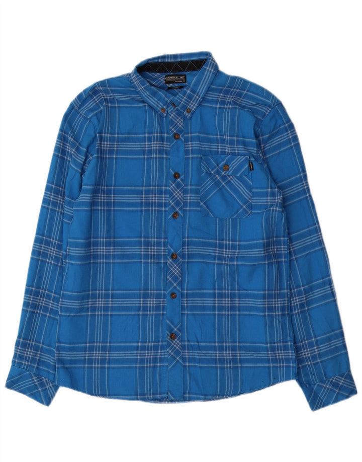 O'Neill Mens Classic Fit Flannel Shirt Medium Blue Check Cotton