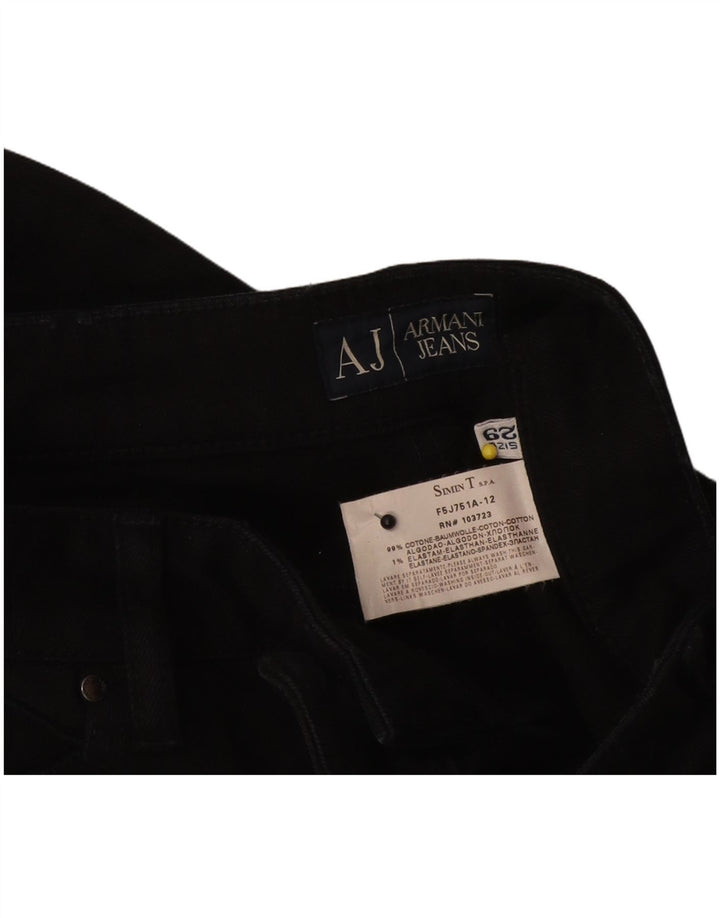 Armani Womens Straight Jeans W29 L33 Black Cotton