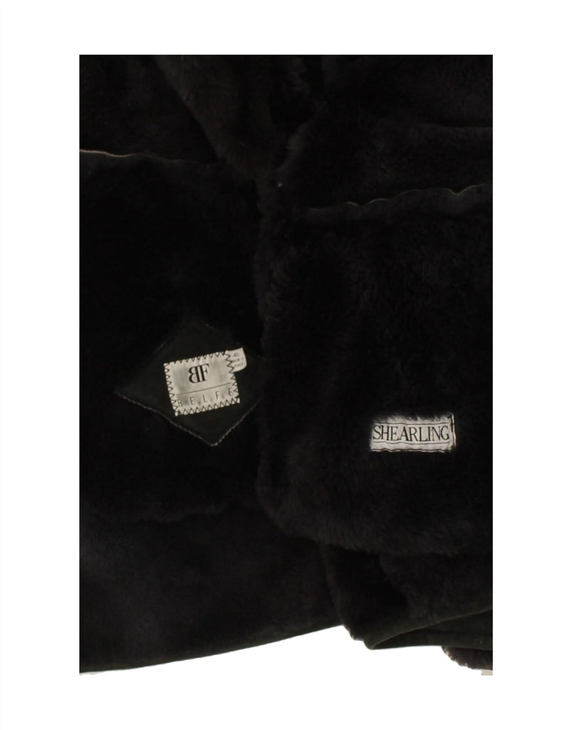 BELFE Womens Shearling Coat IT 46 Large Black Shearling | Vintage Belfe | Thrift | Second-Hand Belfe | Used Clothing | Messina Hembry 