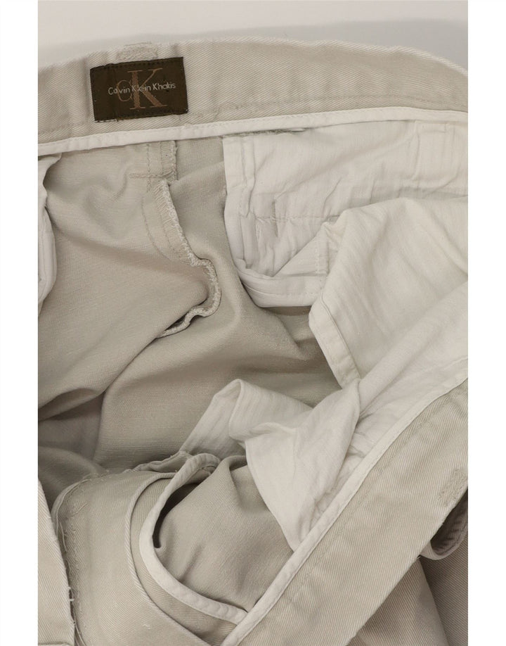 Calvin Klein Mens Bootcut Chino Trousers W34 L32 Beige