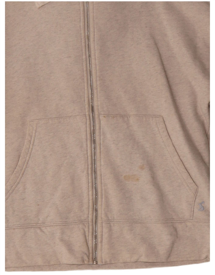 Joules Womens Oversized Zip Hoodie Sweater UK 10 Small Beige Polyester
