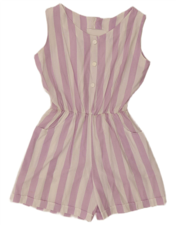 Vintage Womens Playsuit UK 16 Large Purple Striped