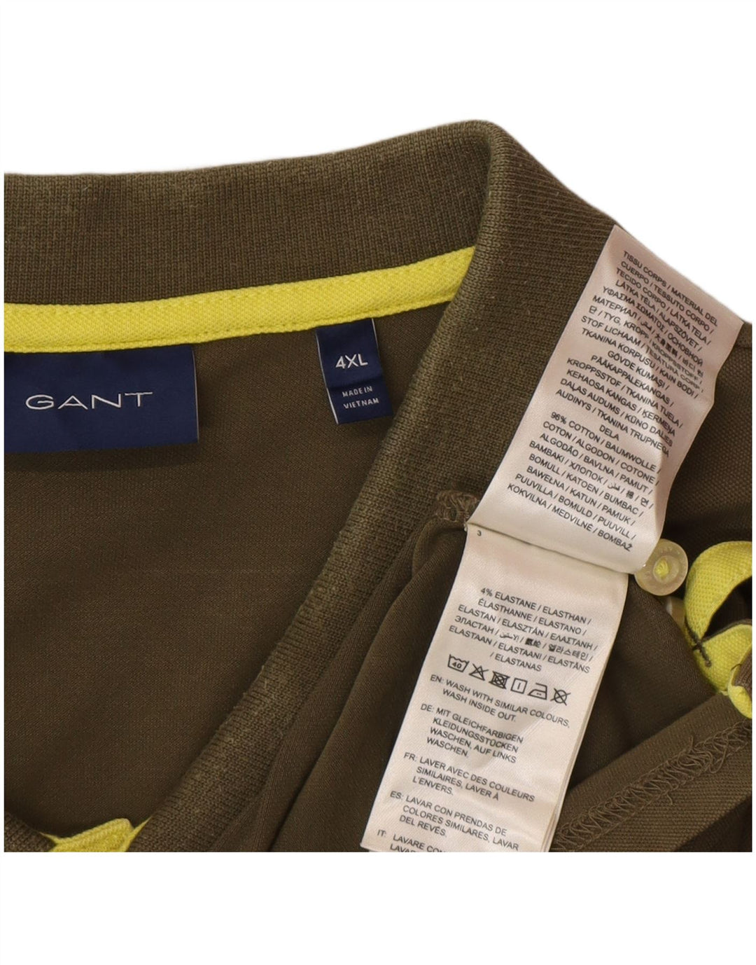 Gant Mens Polo Shirt 4XL Khaki Cotton