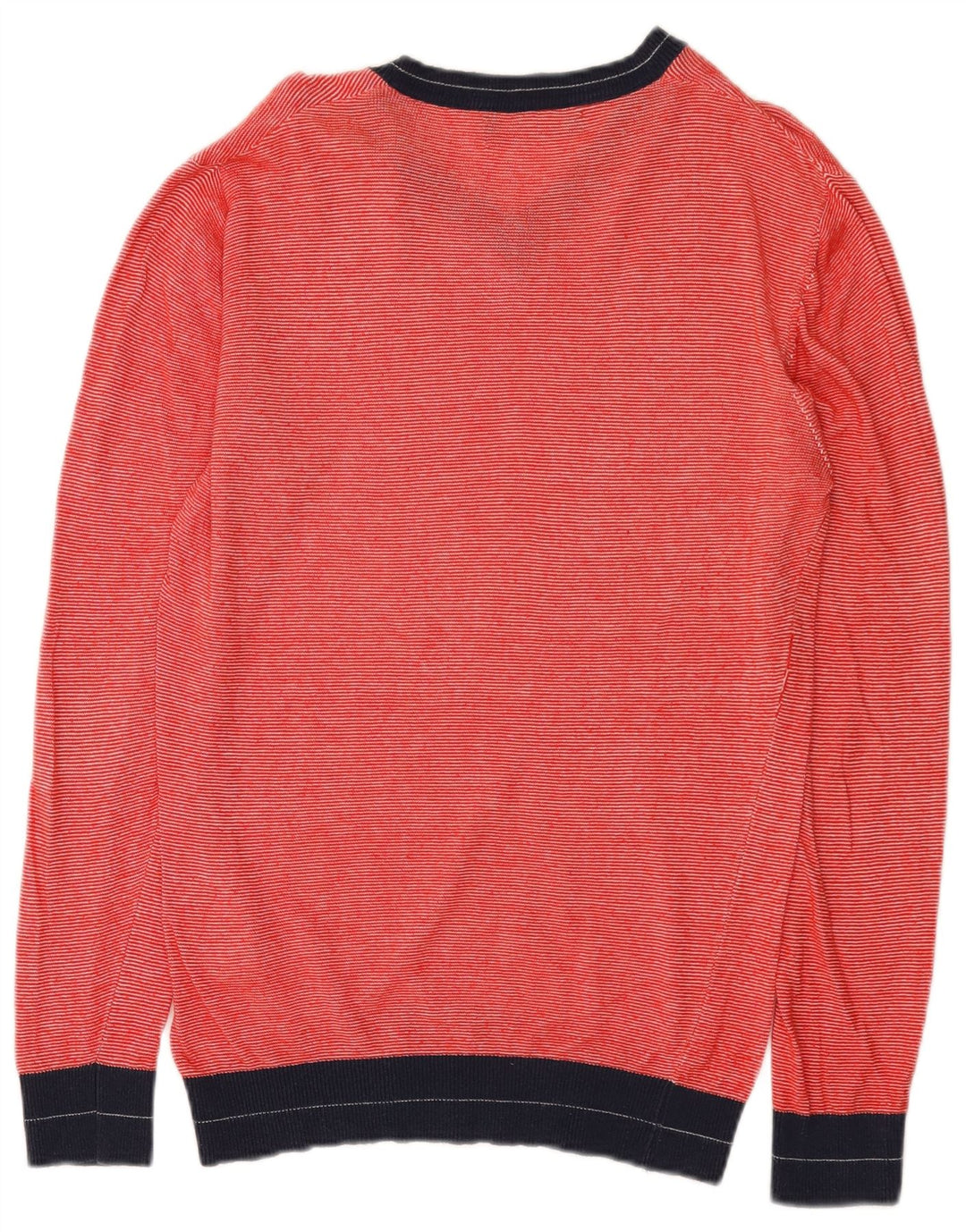 Zara Mens V-Neck Jumper Sweater Large Red Colourblock Viscose