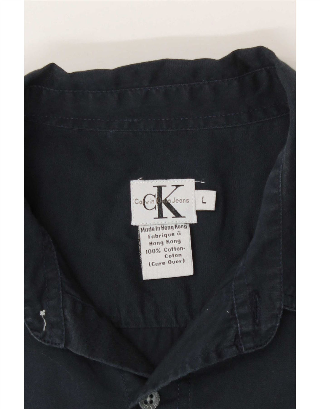 Calvin Klein Jeans Mens Shirt Large Navy Blue Cotton