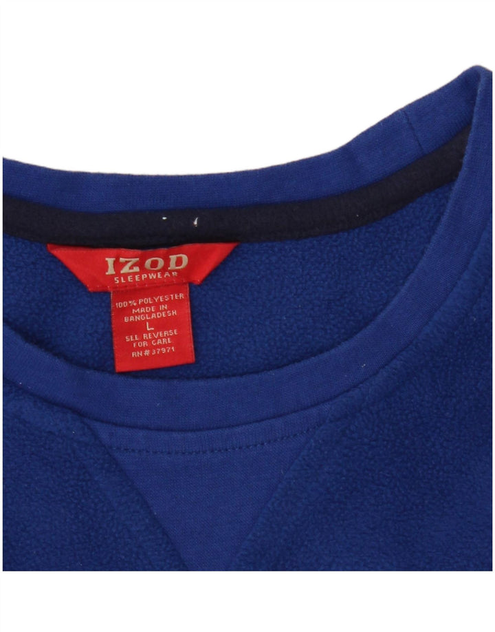 Izod Mens Fleece Jumper Large Blue Polyester