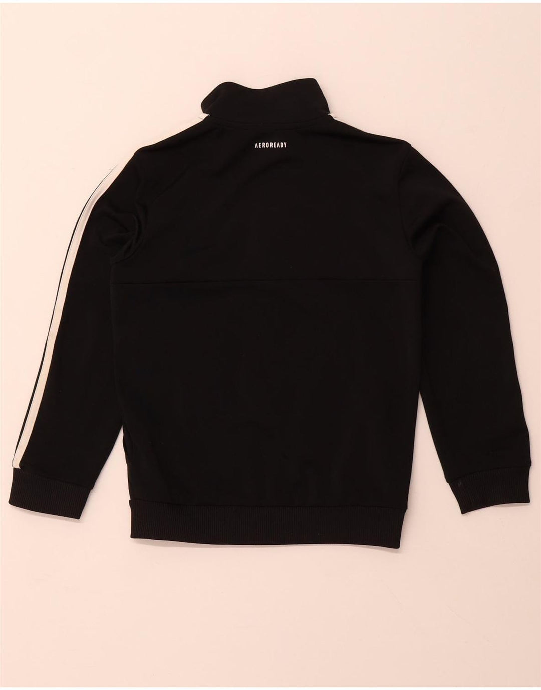ADIDAS Boys Aeroready Tracksuit Top Jacket 7-8 Years Black Polyester