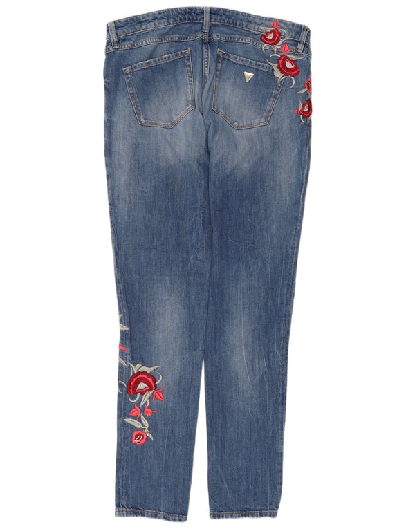 Guess Womens Starlet Graphic Low Waist Skinny Jeans W30 L31 Blue Floral