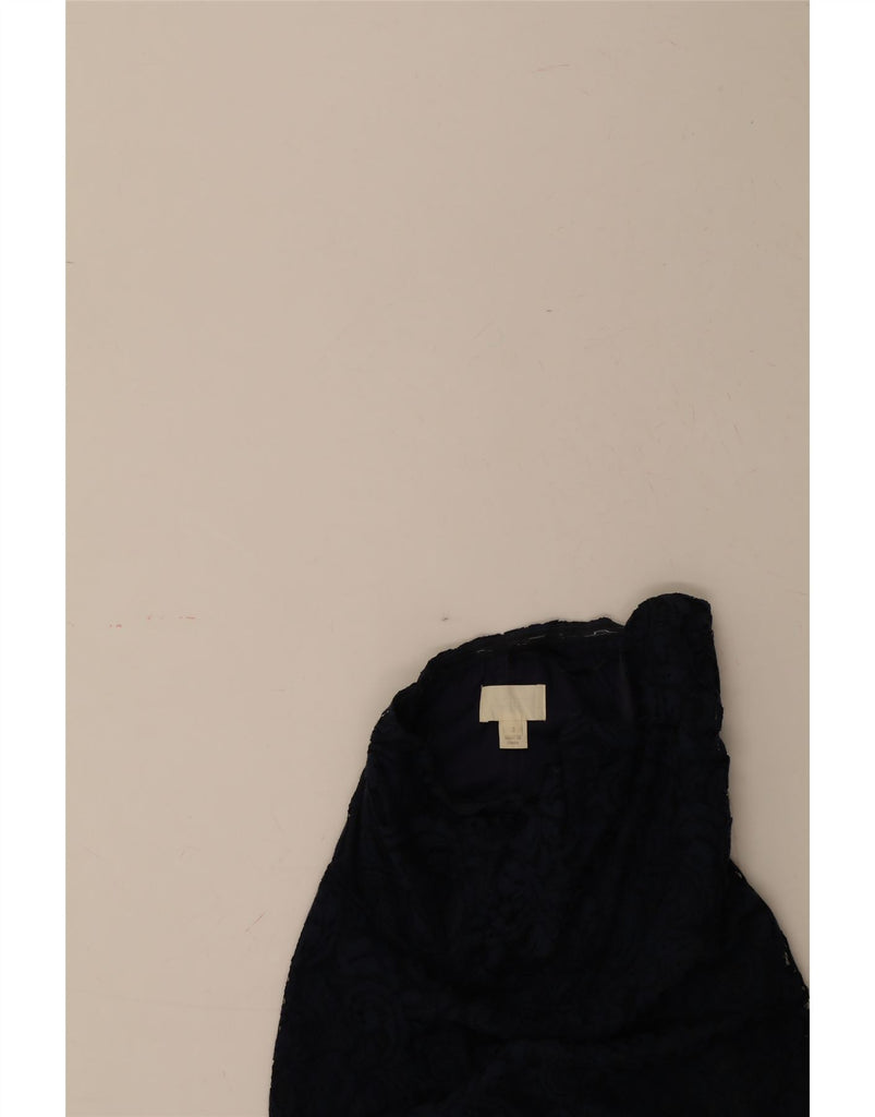 J. CREW Womens Strapless Dress US 2 XS Navy Blue Paisley Cotton Vintage J. Crew and Second-Hand J. Crew from Messina Hembry 