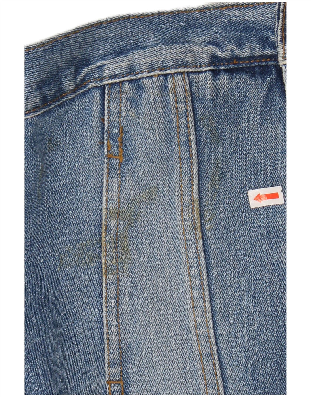 VINTAGE Womens Crop Denim Jacket UK 14 Large Blue Cotton