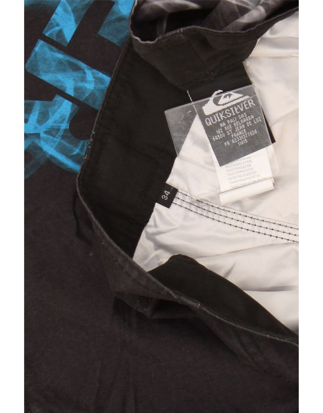 Quiksilver Mens Graphic Cargo Swimming Shorts Large Black Polyester