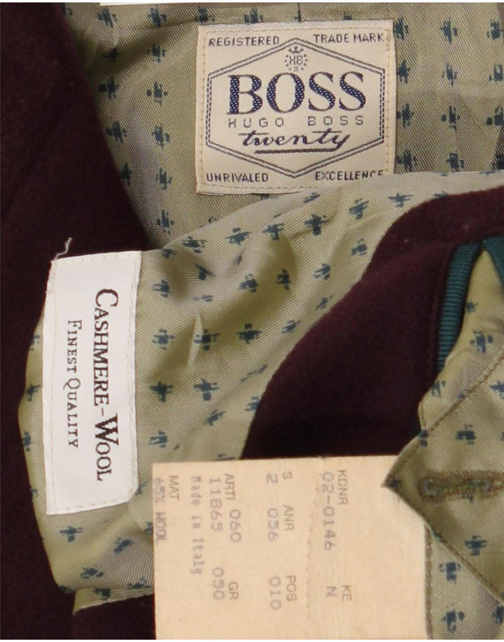 Hugo Boss Mens 2 Button Blazer Jacket EU 50 Large Burgundy Cashmere