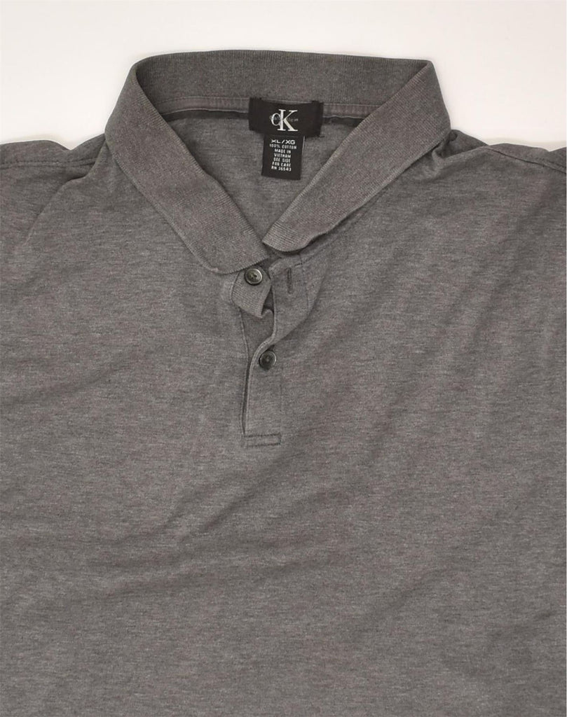 CALVIN KLEIN Mens Polo Shirt XL Grey Cotton | Vintage Calvin Klein | Thrift | Second-Hand Calvin Klein | Used Clothing | Messina Hembry 