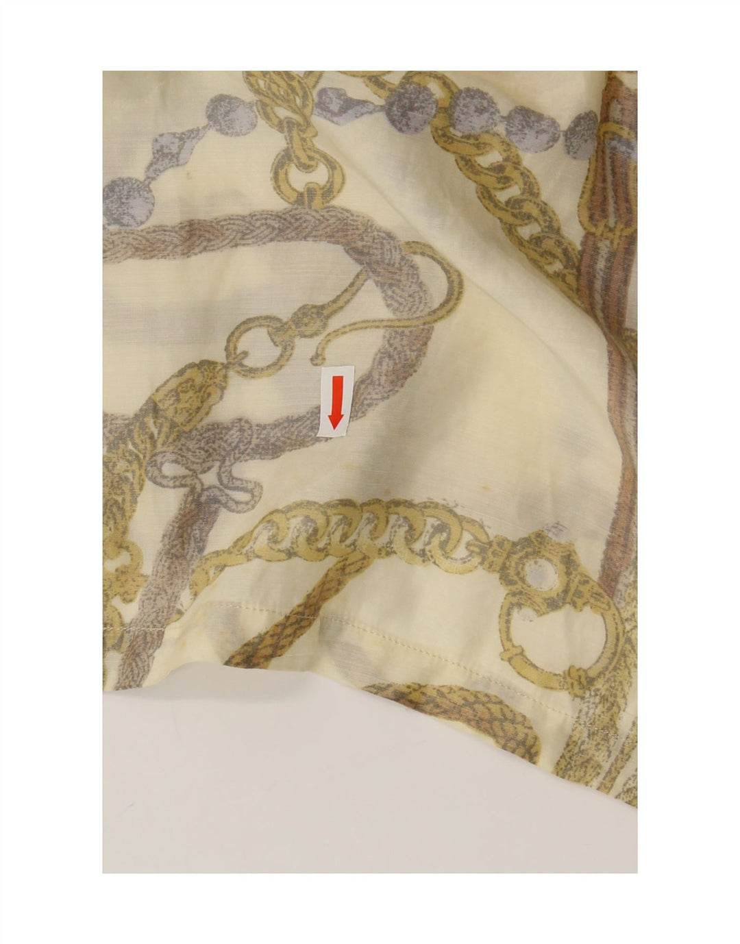 VINTAGE Womens Abstract Pattern Blouse Top UK 16 Large Beige Acrylic