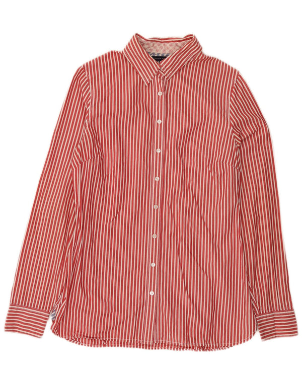Tommy Hilfiger Womens Shirt US 10 Large Red Pinstripe Cotton