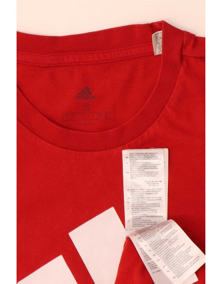 Adidas Mens Graphic T-Shirt Top Small Red Cotton