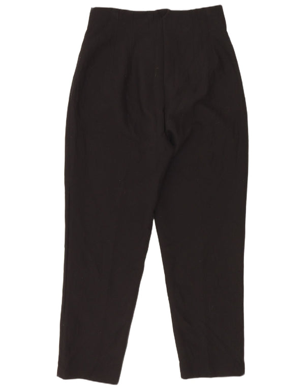 Zara Womens High Waist Tapered Suit Trousers Medium W28 L26 Black Polyester