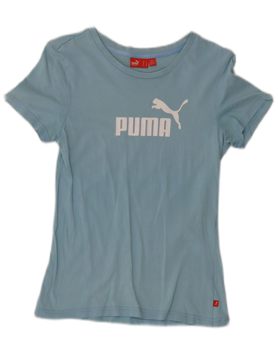 Puma Womens Graphic T-Shirt Top UK 10 Small Blue