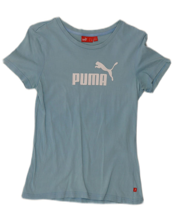 Puma Womens Graphic T-Shirt Top UK 10 Small Blue