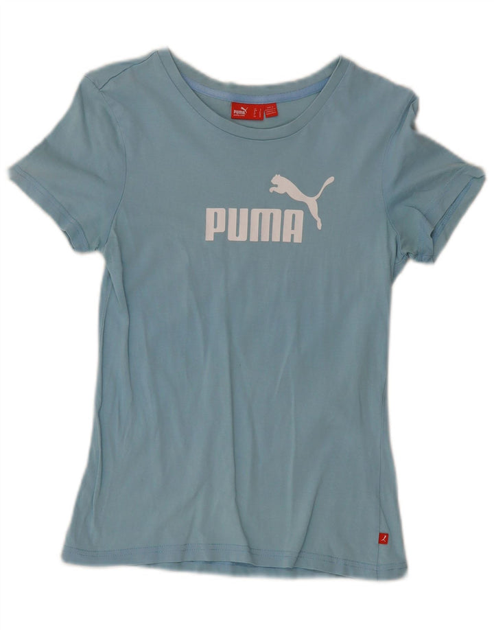 Puma Womens Graphic T-Shirt Top UK 10 Small Blue