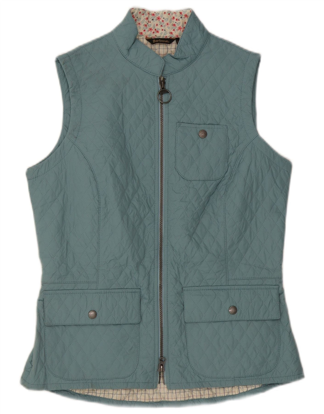 Barbour Womens Quilted Gilet UK 12 Medium Blue Polyamide