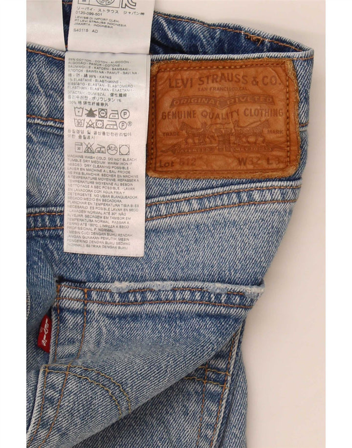 Levi's Mens 512 Distressed Slim Tapered Jeans W32 L32 Blue Cotton