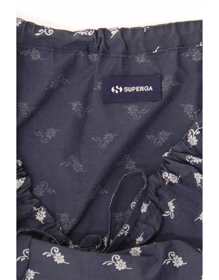 Superga Womens Off Shoulder Dress UK 8 Small Navy Blue