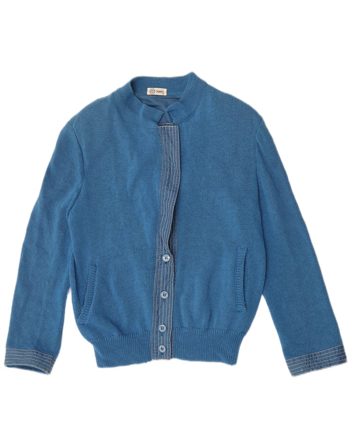 Vintage Womens Cardigan Sweater IT 44 Medium Blue Wool