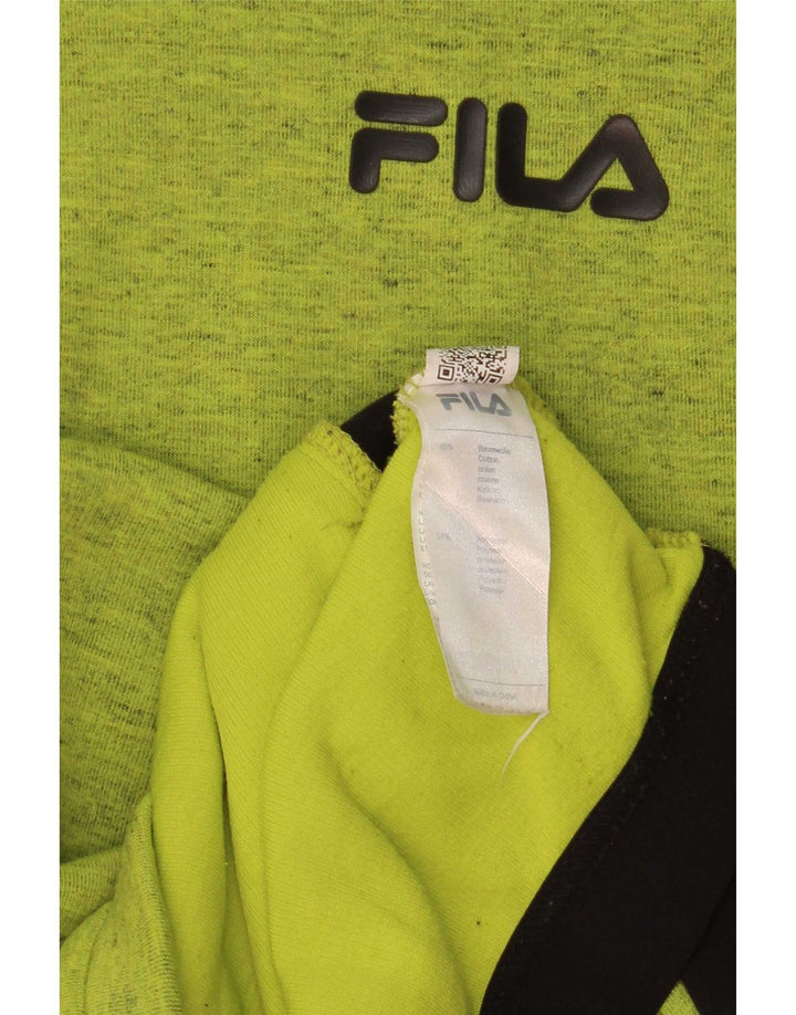 Fila Mens Sweatshirt Jumper XL Green Colourblock Cotton