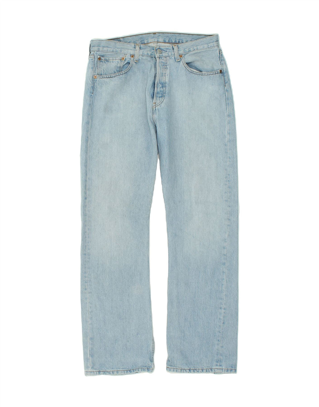 LEVI'S Mens 501 Straight Jeans W32 L32 Blue Cotton