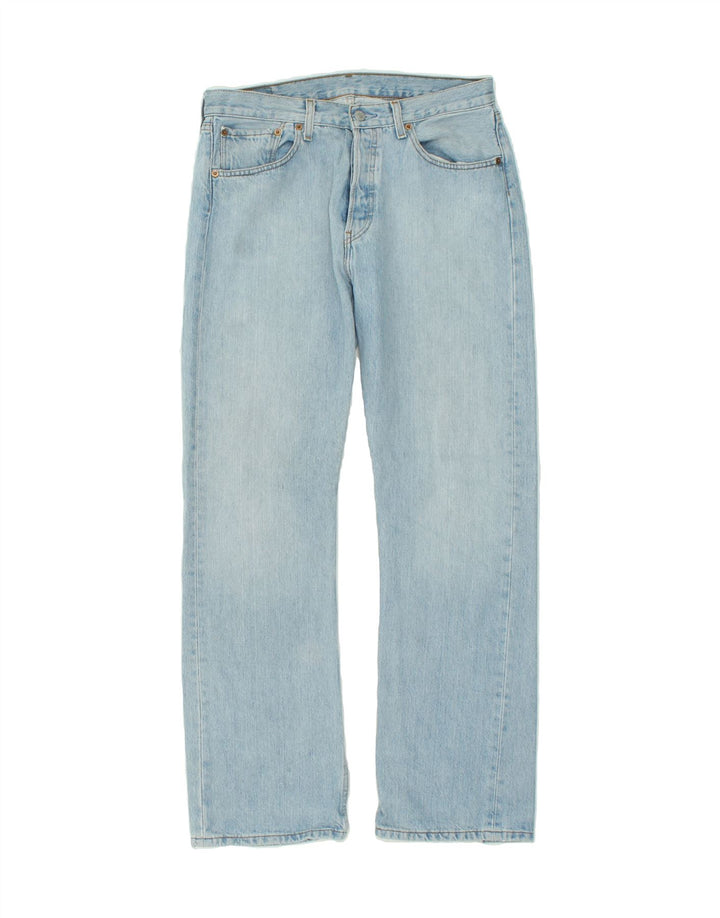 LEVI'S Mens 501 Straight Jeans W32 L32 Blue Cotton