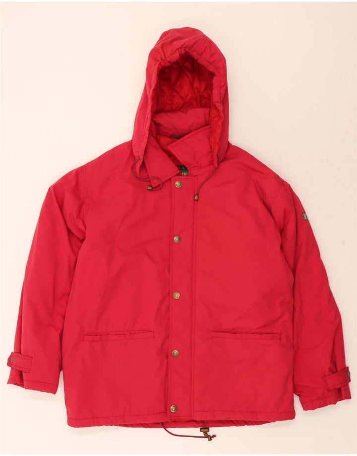 VINTAGE Mens Hooded Windbreaker Jacket UK 44 2XL Red Polyester Vintage Vintage and Second-Hand Vintage from Messina Hembry 