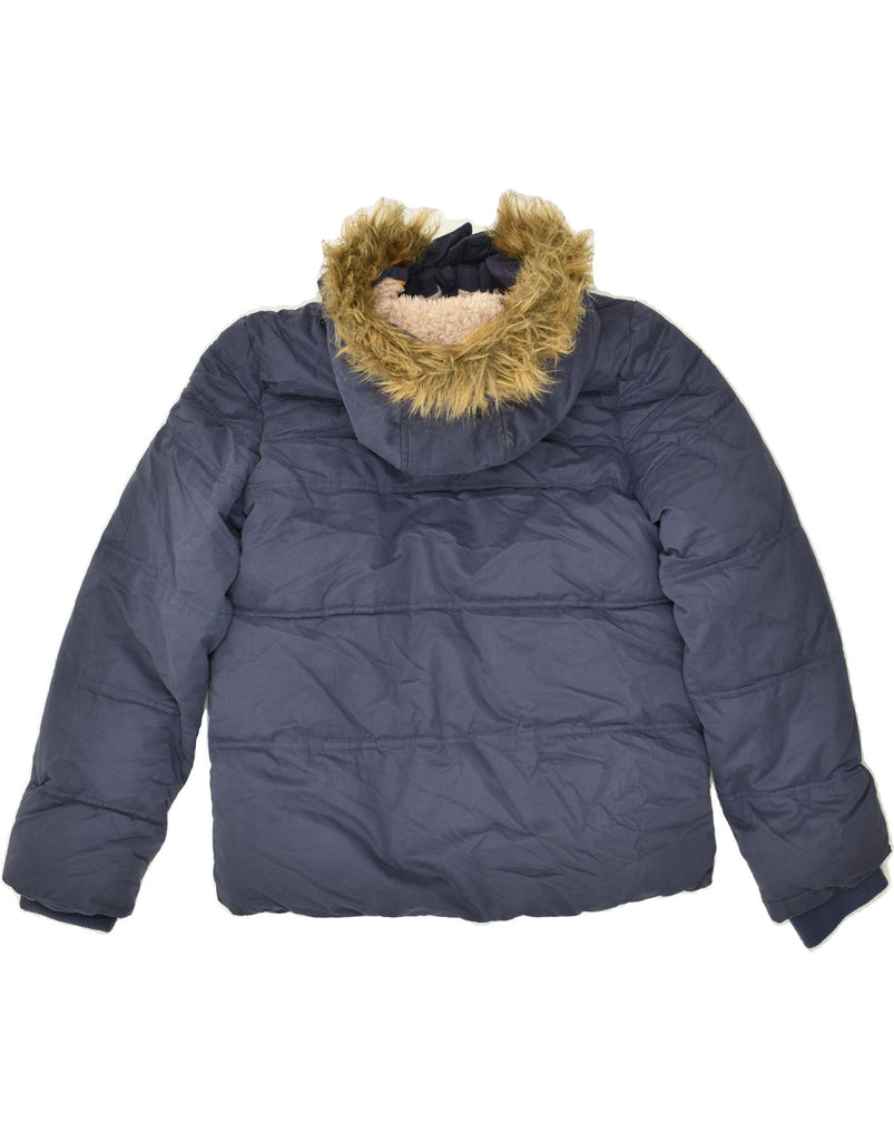 FAT FACE Girls Hooded Padded Jacket 12-13 Years Navy Blue Polyester | Vintage Fat Face | Thrift | Second-Hand Fat Face | Used Clothing | Messina Hembry 