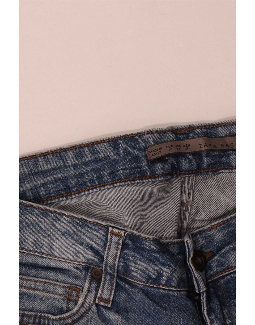 Zara Womens Cropped Jeans EU 36 XS W26 L24 Blue