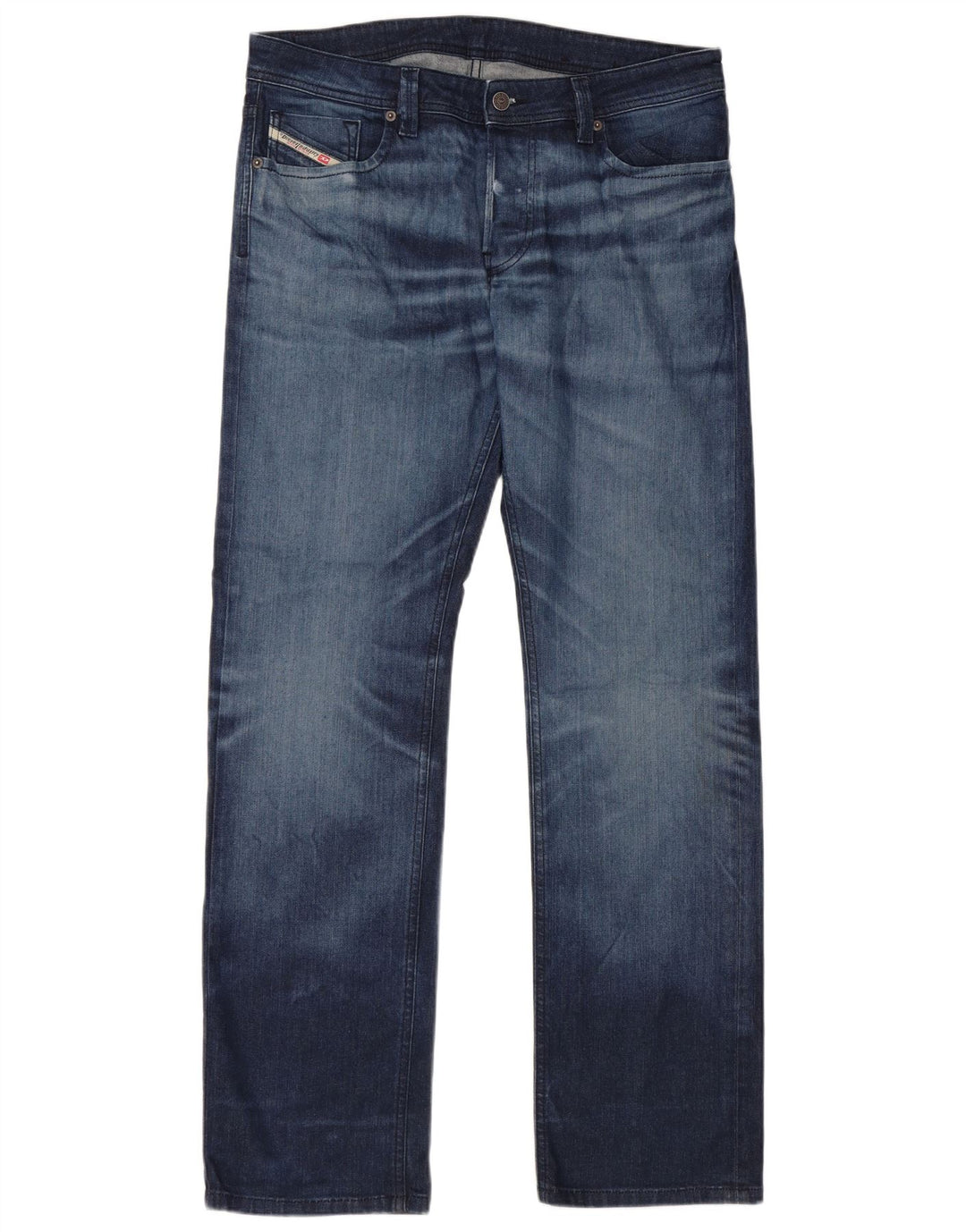 DIESEL Mens Straight Jeans W34 L32 Blue Cotton