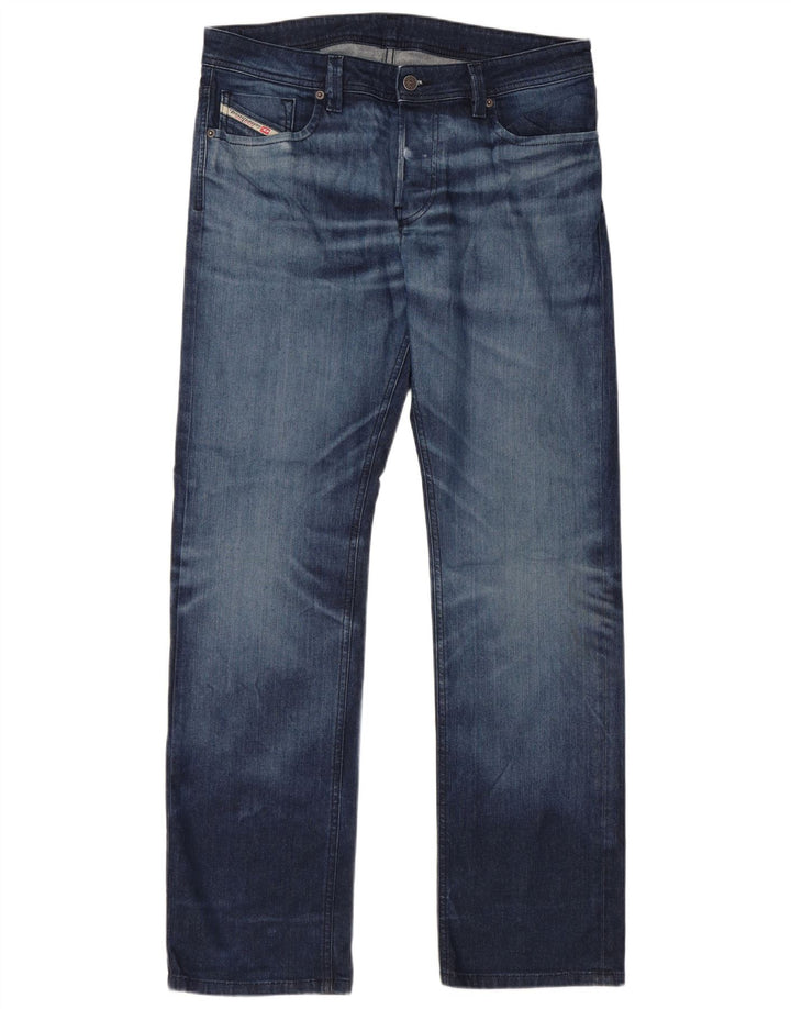 DIESEL Mens Straight Jeans W34 L32 Blue Cotton