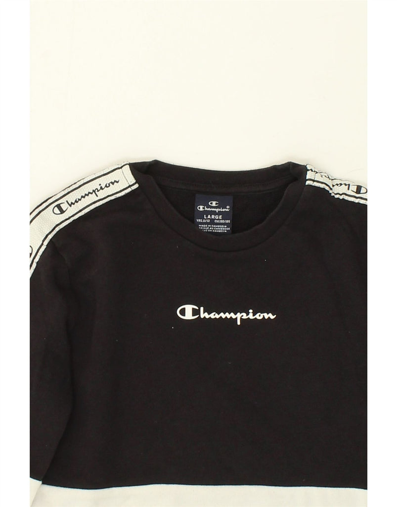 CHAMPION Boys Graphic Sweatshirt Jumper 11-12 Years Large Multicoloured | Vintage Champion | Thrift | Second-Hand Champion | Used Clothing | Messina Hembry 